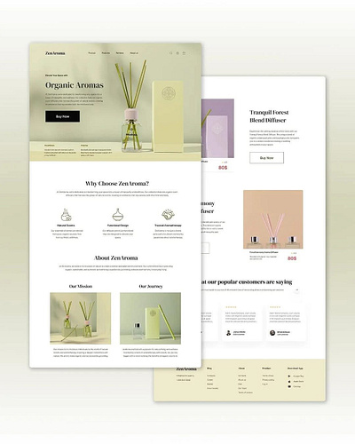 ZenAroma - Organic Perfume Brand E-commerce Website design 3d animation application design branding design graphic design illustration logo motion graphics ui uiux website design