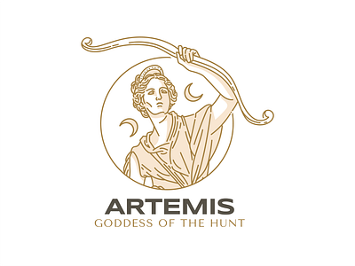 Artemis Goddess Logo artemis design flat illustration goddess graphic design greek illustration mythology vector vector illustration