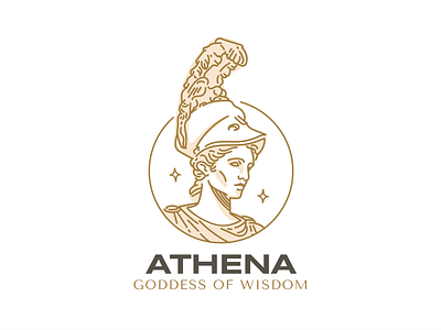 Athena Goddess Logo athena design flat flat illustration goddess graphic design greek illustration label design logo mythology vector vector illustration