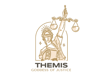 Themis Goddess Logo branding design firstshot flat flat illustration goddess graphic design greek illustration label design logo magic mythology themis typography vector vector illustration