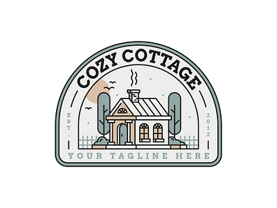 Travel Cottage Badge cottage design flat flat illustration graphic design illustration logo travel vector vector illustration