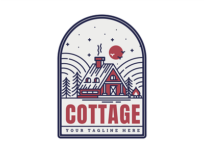 Cottage Label Design nature label