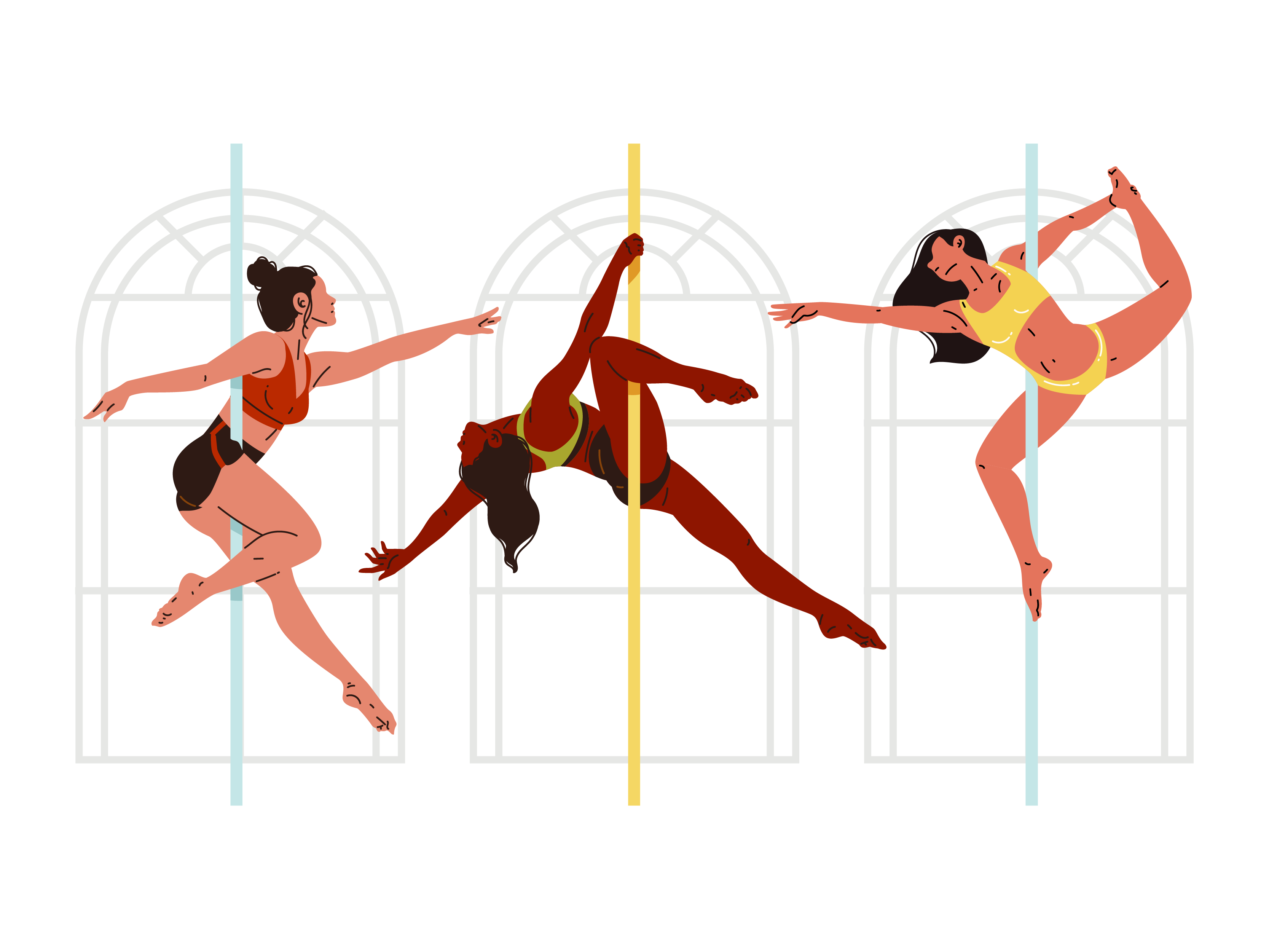Pole Dance Collection design flat flat illustration graphic design illustration vector vector art vector illustration