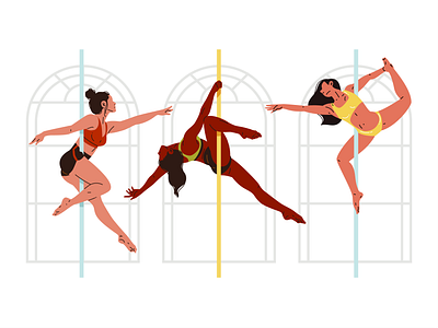 Pole Dance Collection design flat flat illustration graphic design illustration vector vector art vector illustration
