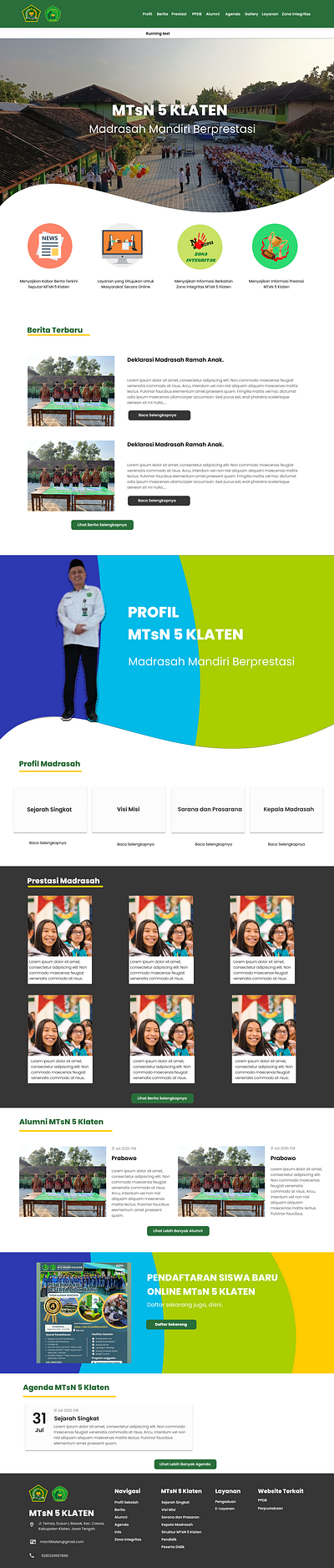 Landing Page MTsN 5 Klaten ui