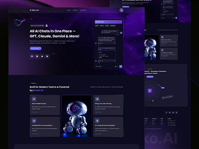 AI SaaS Landing Page Design ai landing page landing page saas ui uiux web design website website design