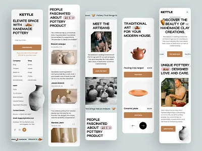 Pottery - Ceramics Ecommerce Website - Landing page - Web design ceramic dribbble e commerce ecommerce website high converting design high end design homepage landing page landing page design minimaliste design mobile responsive portfolio pottery pottery website responsive design ui design ui ux design web web ui design webdesign