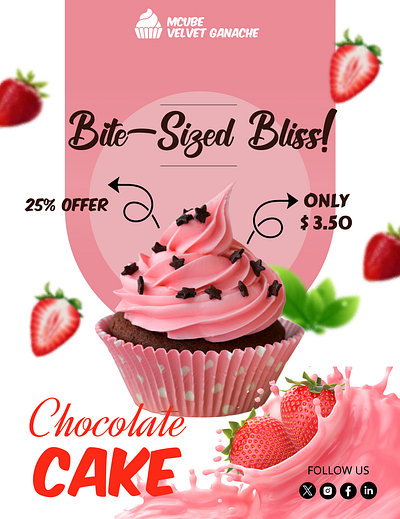 Cake Poster Design 3d animation branding design figma graphic design illustration logo motion graphics ui website