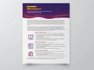 FireMon One Pager Example branding design document graphic design one pager