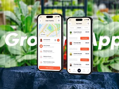 Smart - Grocery Mobile App UI/UX banner checkout delivery app food app grocery app mobile app mobile ui modern ui my order list notification online shopping online store order tracking product cart shopping app smart buying app smart shopping super shop ui design uiux