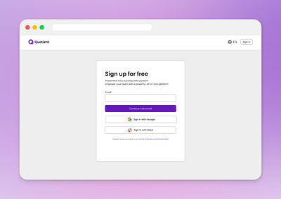 Minimalist sign-up page for a collaborative Saas. dailyui dalyui signuppage design product design saas signuppage ui ux web web design webdesign