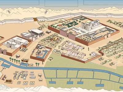 Ancient Egypt Map Illustration for a computer game art design illustration map vector