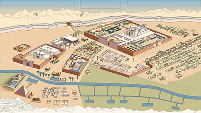Ancient Egypt Map Illustration for a computer game art design illustration map vector