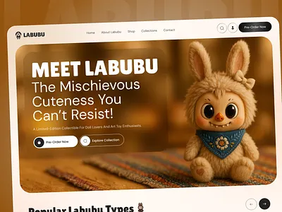 Modern Website UI Design for Collectible Art Toy Brand – Labubu branding children designs ecommerce graphic design home page illustration kids landing page product design shop toy toy shop toy store toy store website toy website design ux web web design website
