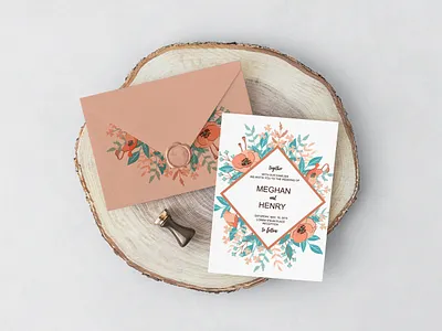 Wedding card and Envelope Design art card design envelope illustration invitation vector wedding