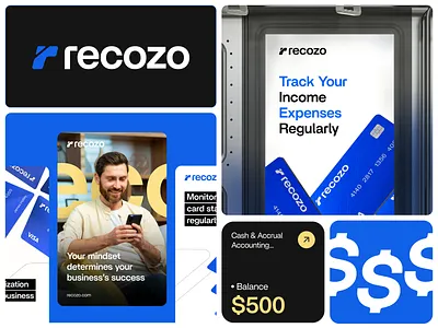 Recozo — Global Business Formation & Bookkeeping book keeping brand guideline brand identity branding ein entrepreneur finance financial llc logo logo design modern logo money recozo setup software startup tax uiux viusal idenity