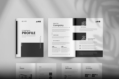 Black Company Profile Brochure annual report black black design brochure brochure design brochure template business company brochure company profile corporate brochure dark brochure design brochure minimal brochure white paper
