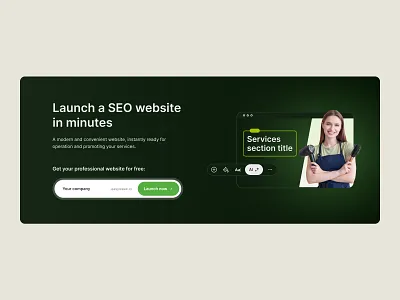 Banner section banner create website crm design landing saas template ui ux webdesign website