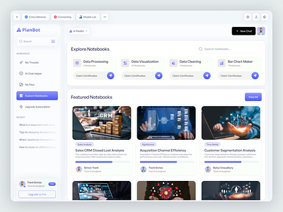 AI Driven Task Management Dashboard – Explore Page ai ai dashboard ai task management app app dashboard dashboard design explore page platform product design productivity dashboard project management saas task management trading ui uiuxdesign user experience ux web app web design