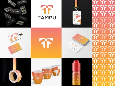 Tampu Logo Brand Mark branding creative fintech gradient logo graphic design identity illustration lettering logo minimal negative logo startup logo t monogram logo t negative space logo tech logo technology technology logo