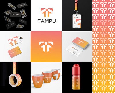 Tampu Logo Brand Mark branding creative fintech gradient logo graphic design identity illustration lettering logo minimal negative logo startup logo t monogram logo t negative space logo tech logo technology technology logo