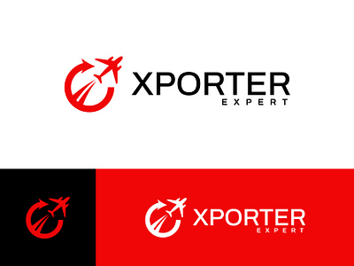 Xporter Expert – Export Import Logo with Plane & Circular Arrow arrow logo brand logo branding circle logo export import logo freight company global trade international movement logo logistics company logo logo design logo designer modern logo plane logo shipping company startup identity supply chain transport company