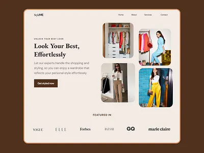 Landing page for styling services landing page typography ui visual design
