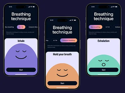 Zen Breathing Coach app design design30club graphic design illustration mobile app ui ux