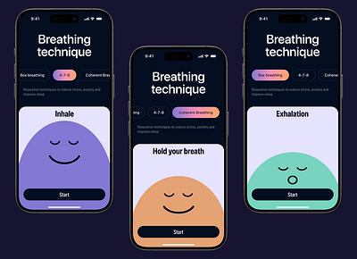 Zen Breathing Coach app design design30club graphic design illustration mobile app ui ux