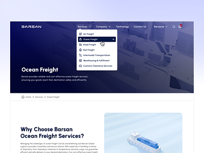 Menu + Breadcrumb + Hero ⚡️ active link breadcrumb breadcrumbs design detail detail page dropdown menu hamburger hero slider hover link link logistics mega menu menu design navigation ui ui design uidesign