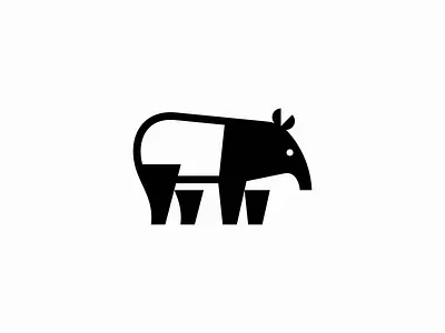 Tapir Logo animal black branding design geometric icon identity illustration logo mark minimalist nature simple symbol tapir vector zoo
