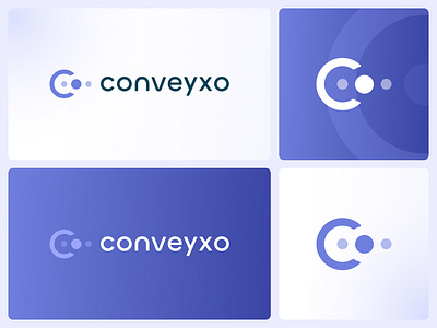 Conveyxo Branding Logo bio biology blue brand branding circle circles clean design gradient graphic design icon logo medical purple round soft tech