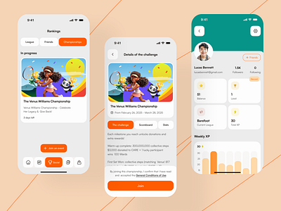 Walkwin – Challenge Details Screen activity tracker app design challenge screen clean ui daily steps fitness app fitness goals goal tracker health app mobile app mobile app design mobile ui motivation app rewards app step challenge uiux design walking app wellness app