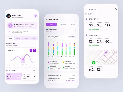 Fitness & Nutrition Tracker Mobile App UI fitness app health app mobile app