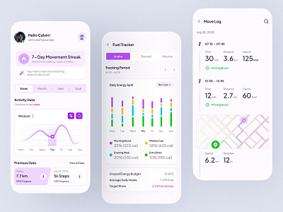 Fitness & Nutrition Tracker Mobile App UI fitness app health app mobile app