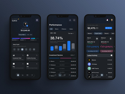 CryptoPulse: Your Intuitive Digital Asset Manager App UI bitcoin app crypto app finance app fintech app money app