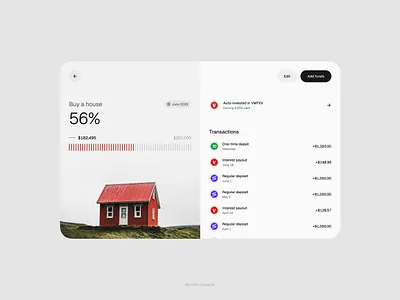 Goal page desktop version banking clean design desktop finance fintech goal interaction light photo progress transactions ui ux web white