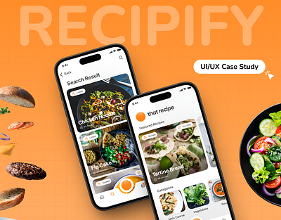 Recipify - Recipes Library and Management ai app design import recipe mobile app recipes recipes library recipes management ui uiux design zeepalm