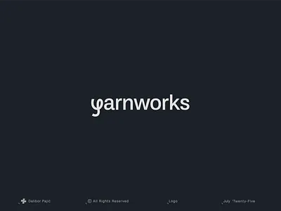 yarnworks wordmark logo book branding clean connection consciousness conversation elegant graphic design link logo narrative simple story stream text thoughts thread work writing yarn