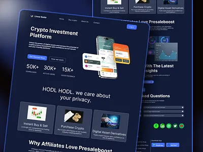 crypto Landing Page with Mock Up crypto branding crypto design crypto landing page design figma figma design landing page design ui uidesign uiux ux uxdesign web design