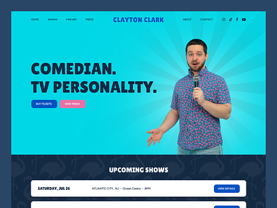 Clayton Clark // Web Design comedian comedy event networking reality tv show stand up comedy tv personality web design