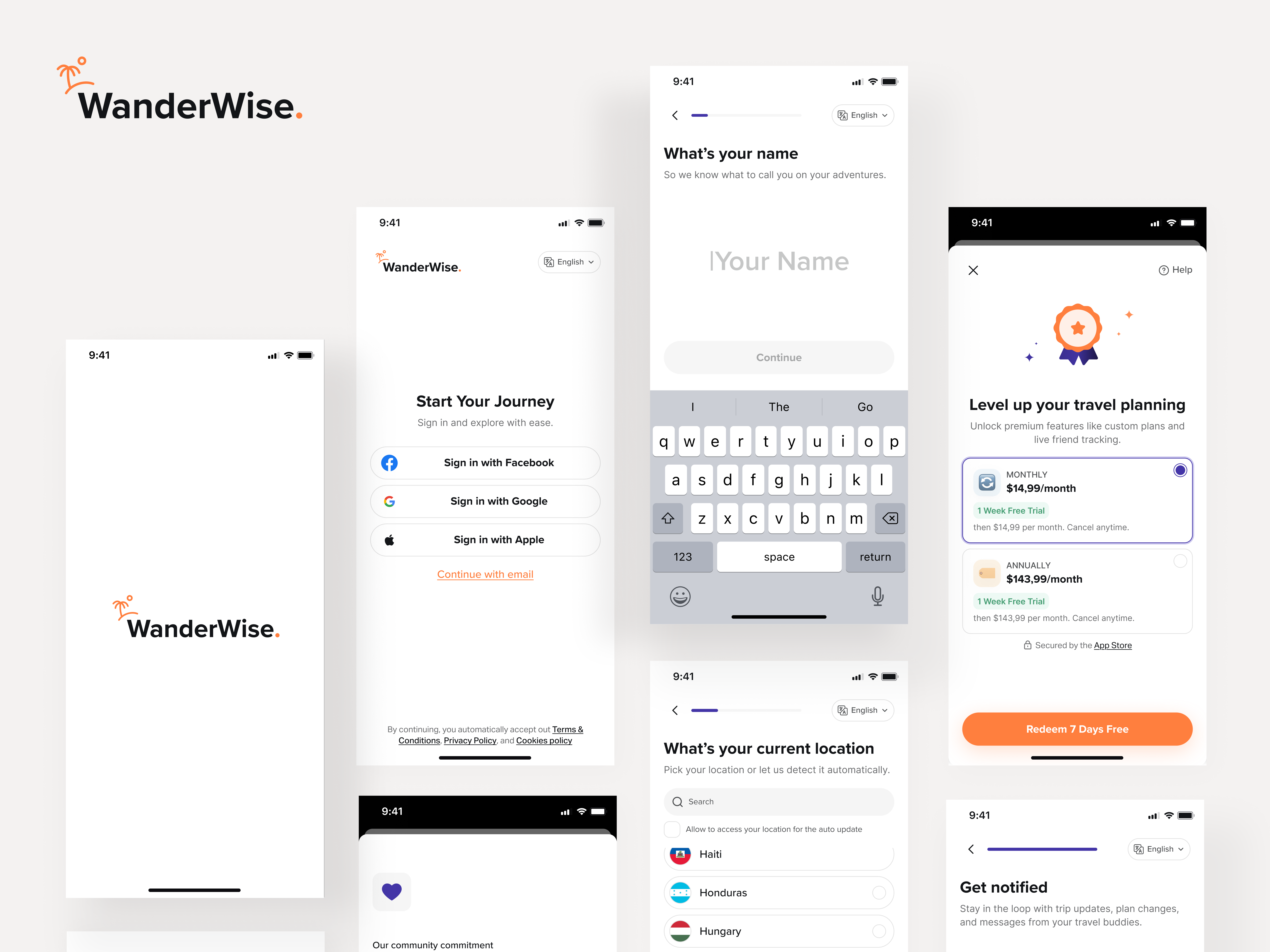 Example of Mobile App UI/UX Design (5 10screens)