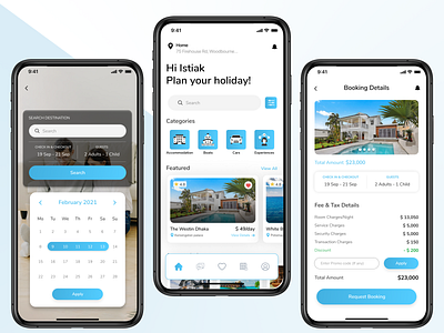 Booking Accomodations App | Travel UI UX Design accommodationapp app app concept app design appdesign deluxedaysapp design dribbbledesign dribbbleshots homerentalapp hospitalityapp hostbookingapp hotelbookingui luxurystay staybookingapp travelappdesign ui ux vacationrentalapp