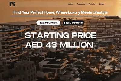 Real estate Hero section branding design figma framer framer developer graphic design marketing website real estate real estate website