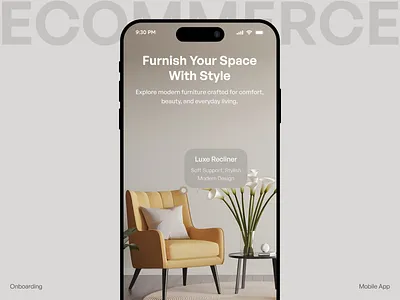 Furniture App Onboarding UI – Seamless Shopping Experience app app design ecommerce app furniture app furniture onboarding ios mobile mobile app onboarding screen onboarding ui product design splashscreen welcome screen