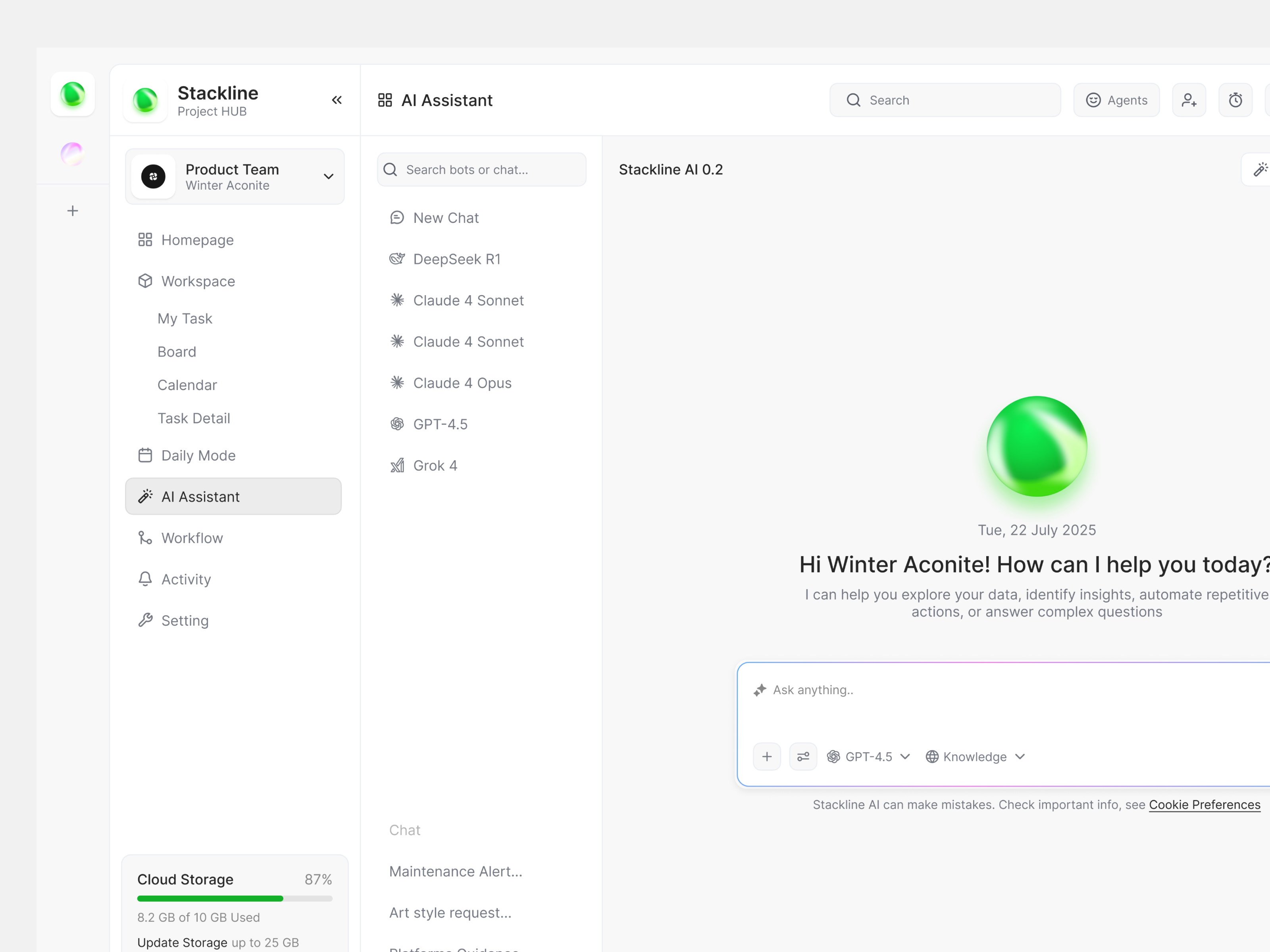 Stackline : AI Management Task ai ai agent support ai task management dashboard design productivity tools saas smart scheduler task prioritization team collaboration ui uiux user experience user interface ux workflow automation