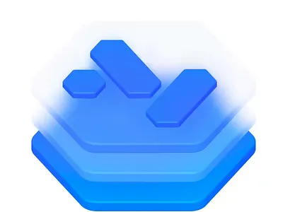 3D animated logo for a hero section 3d 3d animation 3d graphics 3d logo animation blockchain glass glassmorphism hexagon holding company igaming liquid glass motion design motion graphics spline spline design web3