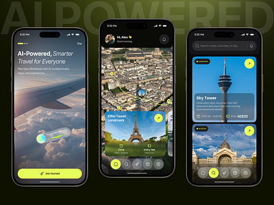 AI Travel App – Smart Itinerary Planner & Personalized Trip UI ai ai app ai travel ai travel app app app design explore the world ios itinerary app mobile mobile app product design travel travel planner travel tech