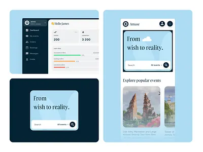 booking web app design kit / amuse booking booking app design branding graphic design illustration typography ui ui kit ux vector web design website design
