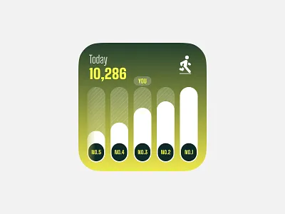 Daily Step Count card design gradient sports step count ui walk watch web design widget